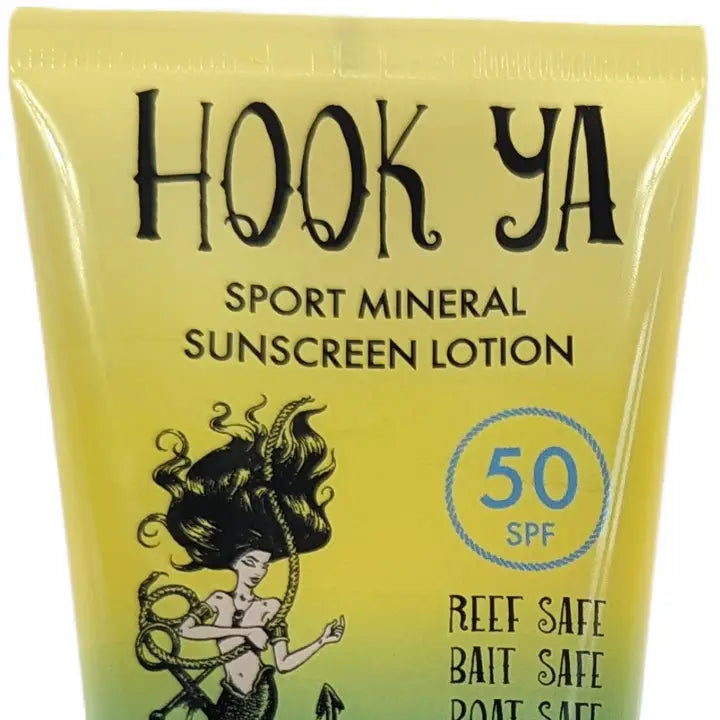 Hook Ya Sport Mineral Sunscreen Lotion SPF 50 – Reef Safe, Bait Safe, Boat Safe