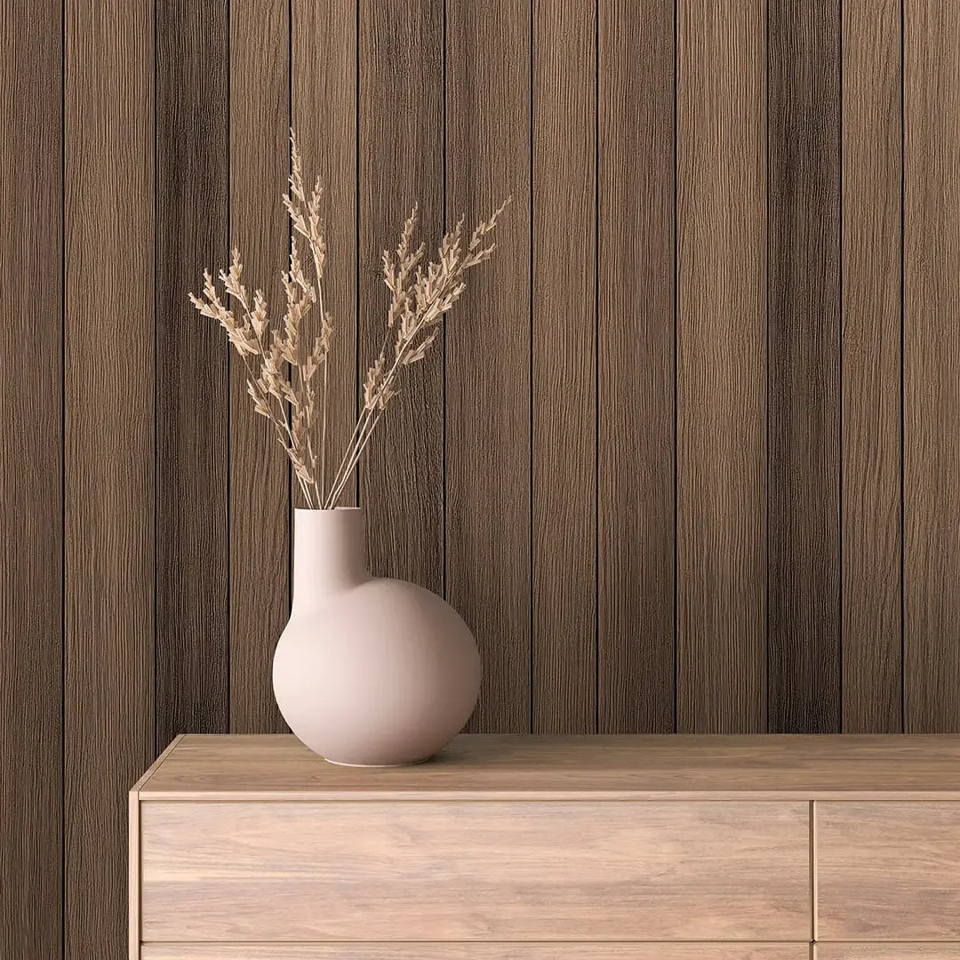 Earthy Woodland Plank Wallpaper
