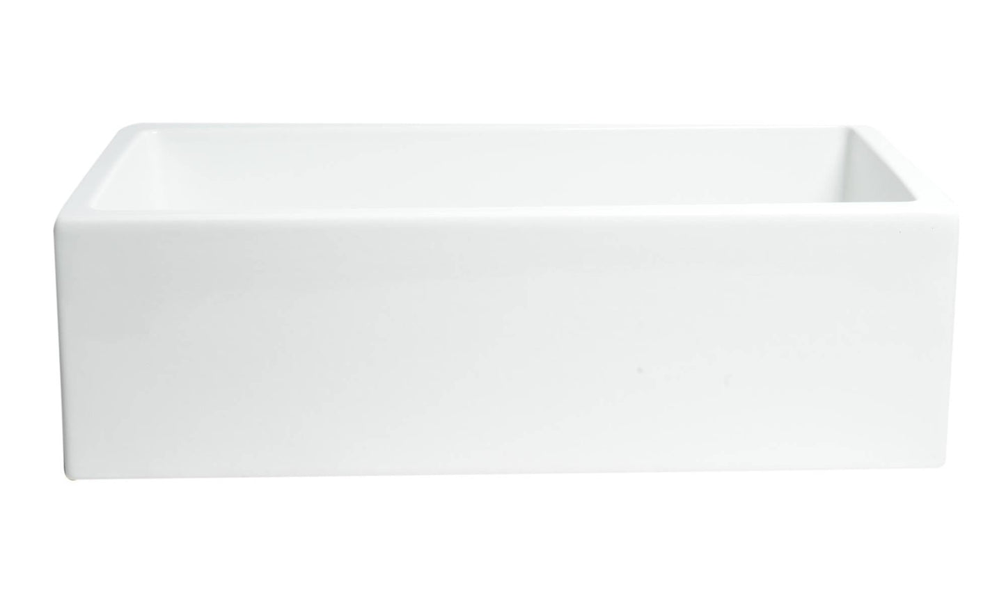 ALFI brand AB3318HS 33" x 18" Reversible Fluted / Smooth Fireclay Farm Sink