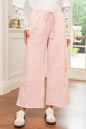 Pink Flower Patch Mineral Washed Cropped Wide Leg Pants