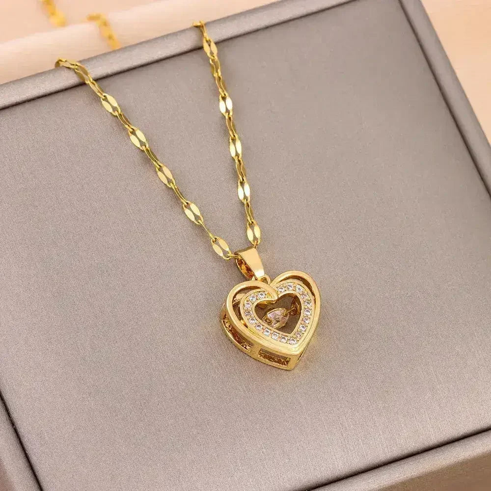 LuxeJewels™ – Double Layer Love Necklace (Titanium Steel)