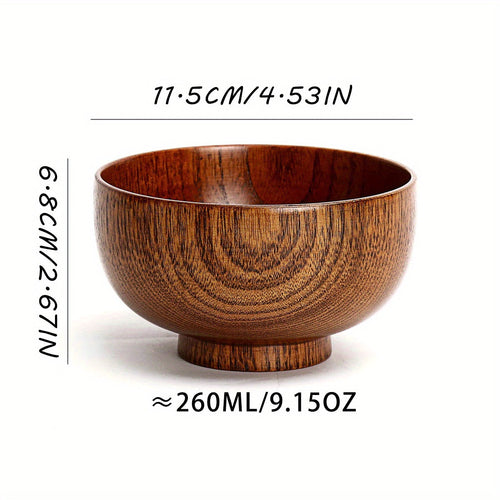 Retro Jujube Wood Bowl Durable AntiScald CampingReady