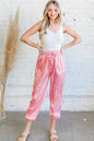 And The Why Satin Leopard Print Joggers