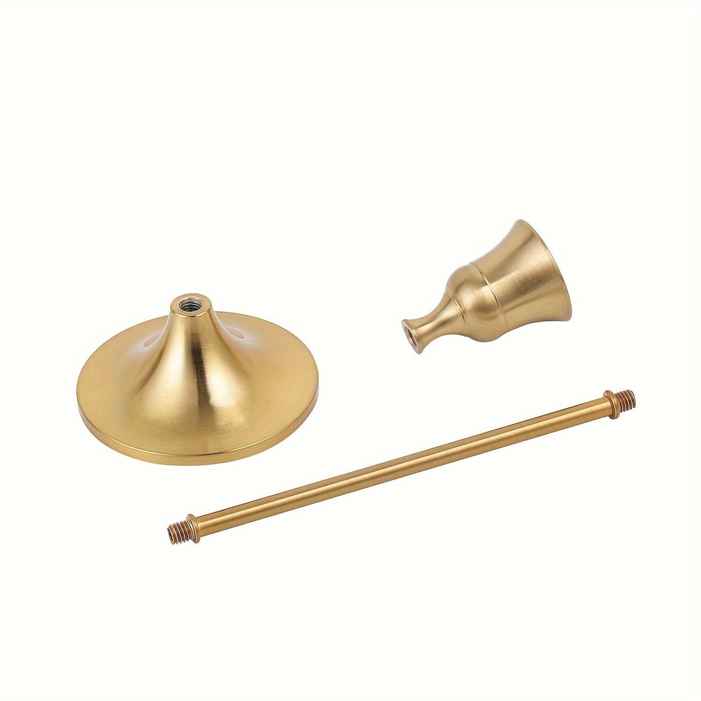 Set of 3 Brass Cone Candle Holders for Modern Decor