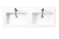 Composite Countertop 47" W x 18" D  Sink (Double Basins), White Glossy