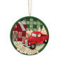 Highland Glen Red Truck Disc Ornament