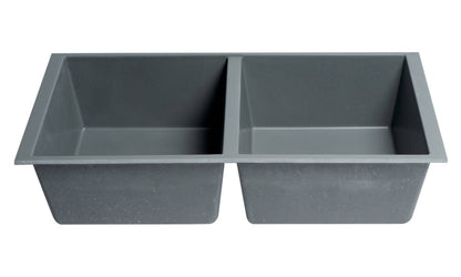 ALFI brand AB3420UM 34" Undermount Double Bowl Granite Composite Kitchen Sink