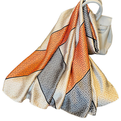 Elegant Silk Scarf for Women - Long Sun Protection Accessory for Spring and Summer