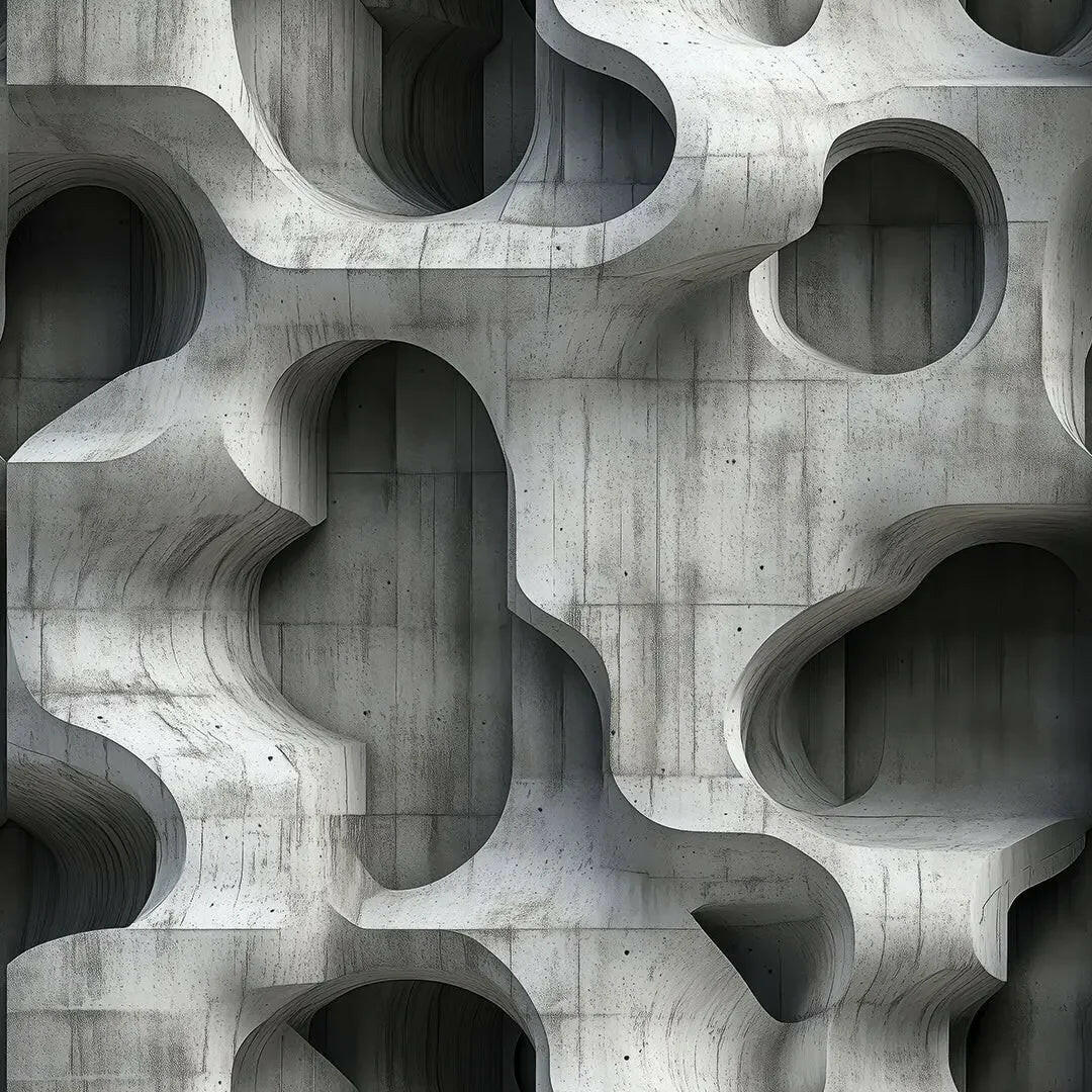 Carved Concrete Labyrinth Mural