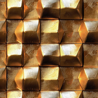 Gilded Facet Geometric Wall