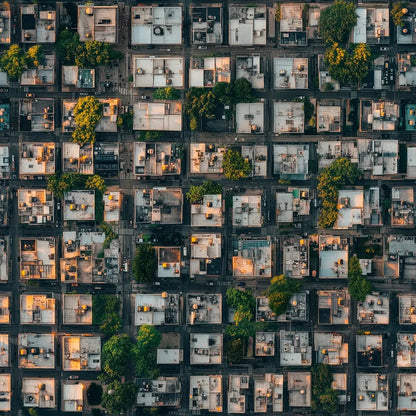 Golden Hour City Grid