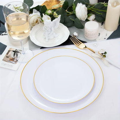 Elegant GoldTrimmed Disposable Plate Set for Events