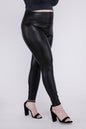 ZENANA Plus High Rise Faux Leather Leggings