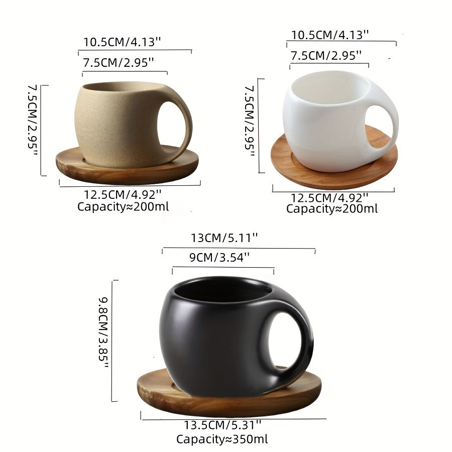 Elegant Ceramic Mug  Saucer Set Microwave Safe 7oz123oz