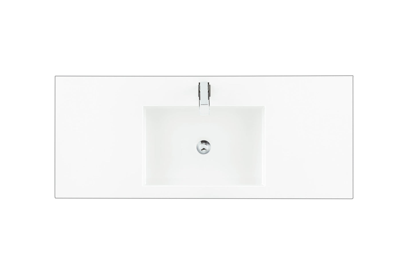 48" Single Top, Composite Stone, Glossy White Finish