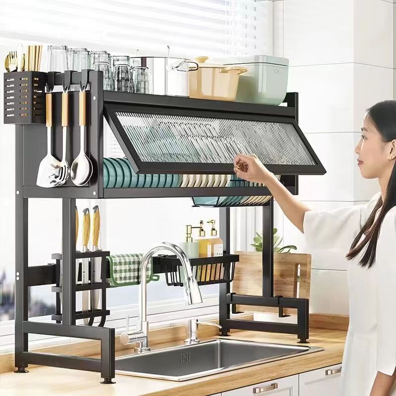 Kitchen Sink Storage Stand Surface Washed Bowl And Chopstick Rack | Kitchen + Metal