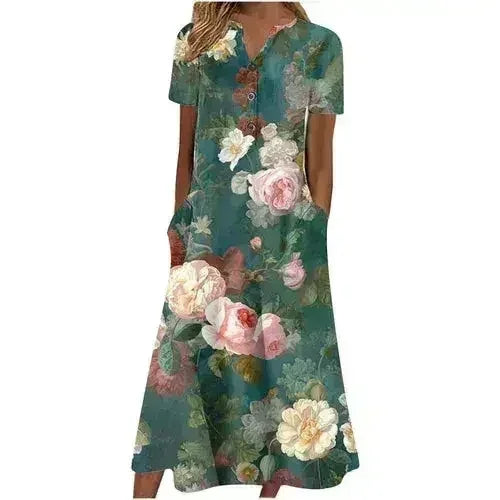 Women’s Summer Midi Dress – Casual, Light & Pocket-Ready