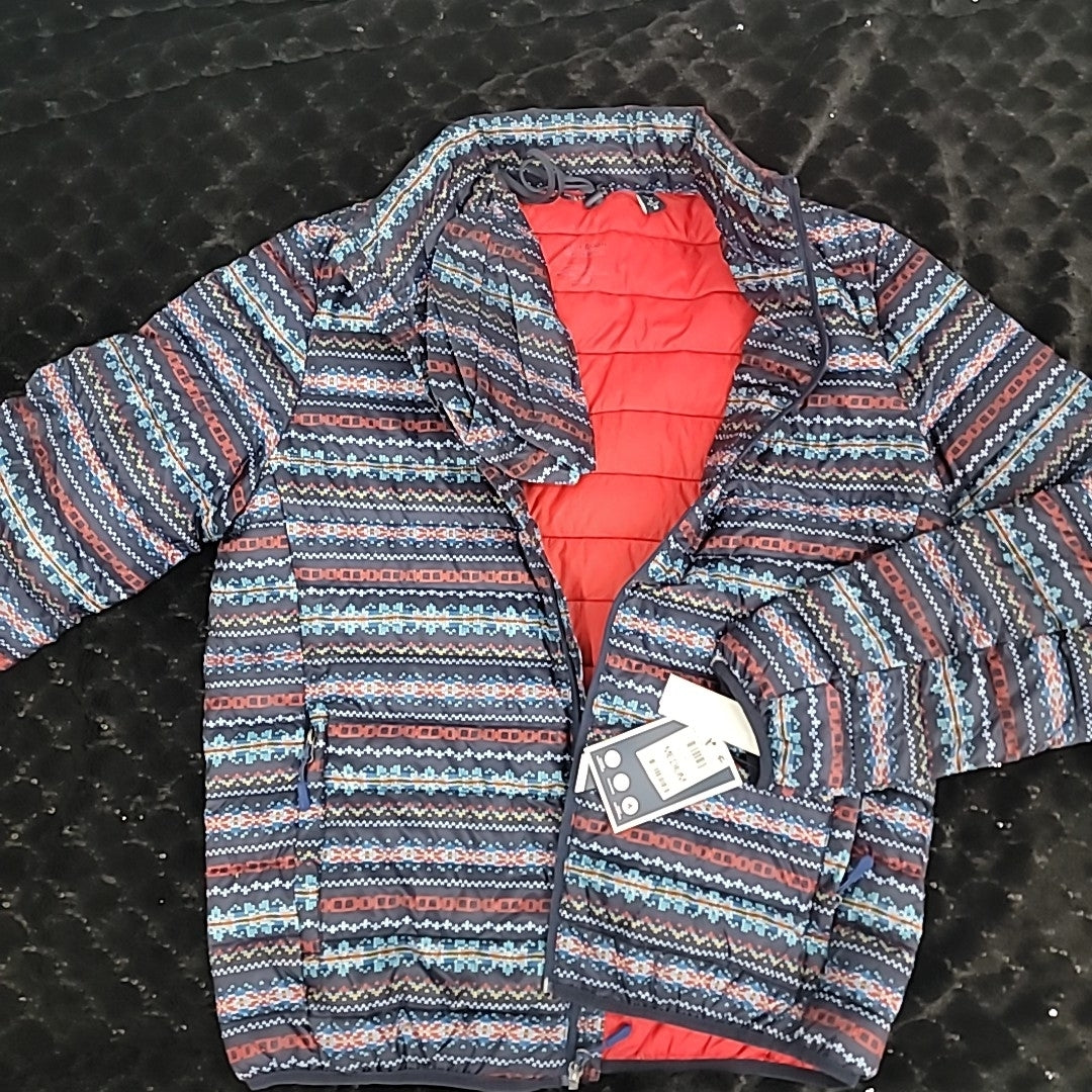 Club Room Size M Blue Red Quilted Packable Puffer Jacket NWT
