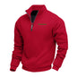 Fleece-lined Mid-length Zip-up Loose-fit Stand-up Collar Casual Hoodie