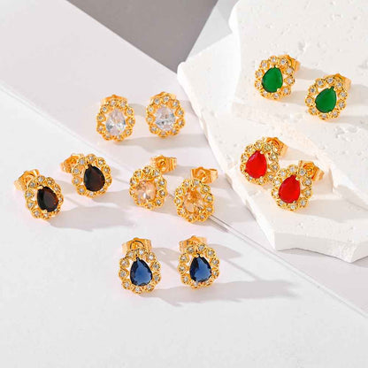 Fashion Multi-Color Zircon Earrings for Women - Stylish Accessories