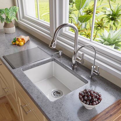 ALFI brand  AB2317 23" White Fireclay Undermount Kitchen Sink