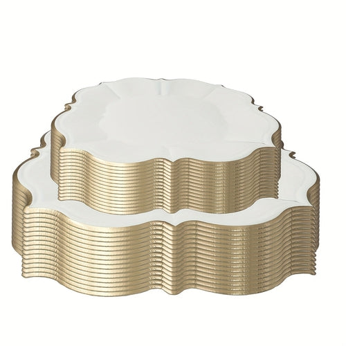 Elegant 60Piece White Disposable Plate Set for Events
