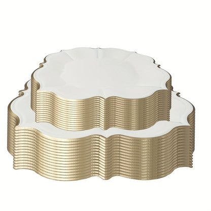 Elegant 60Piece White Disposable Plate Set for Events