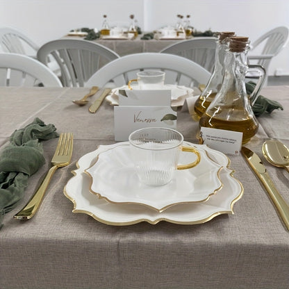 Elegant 60Piece White Disposable Plate Set for Events