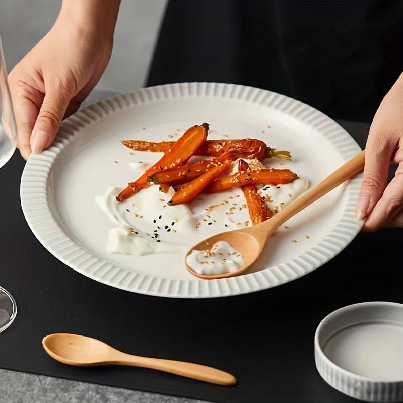 ScandinavianInspired Round Ceramic Dinner Plate  Stylish Design