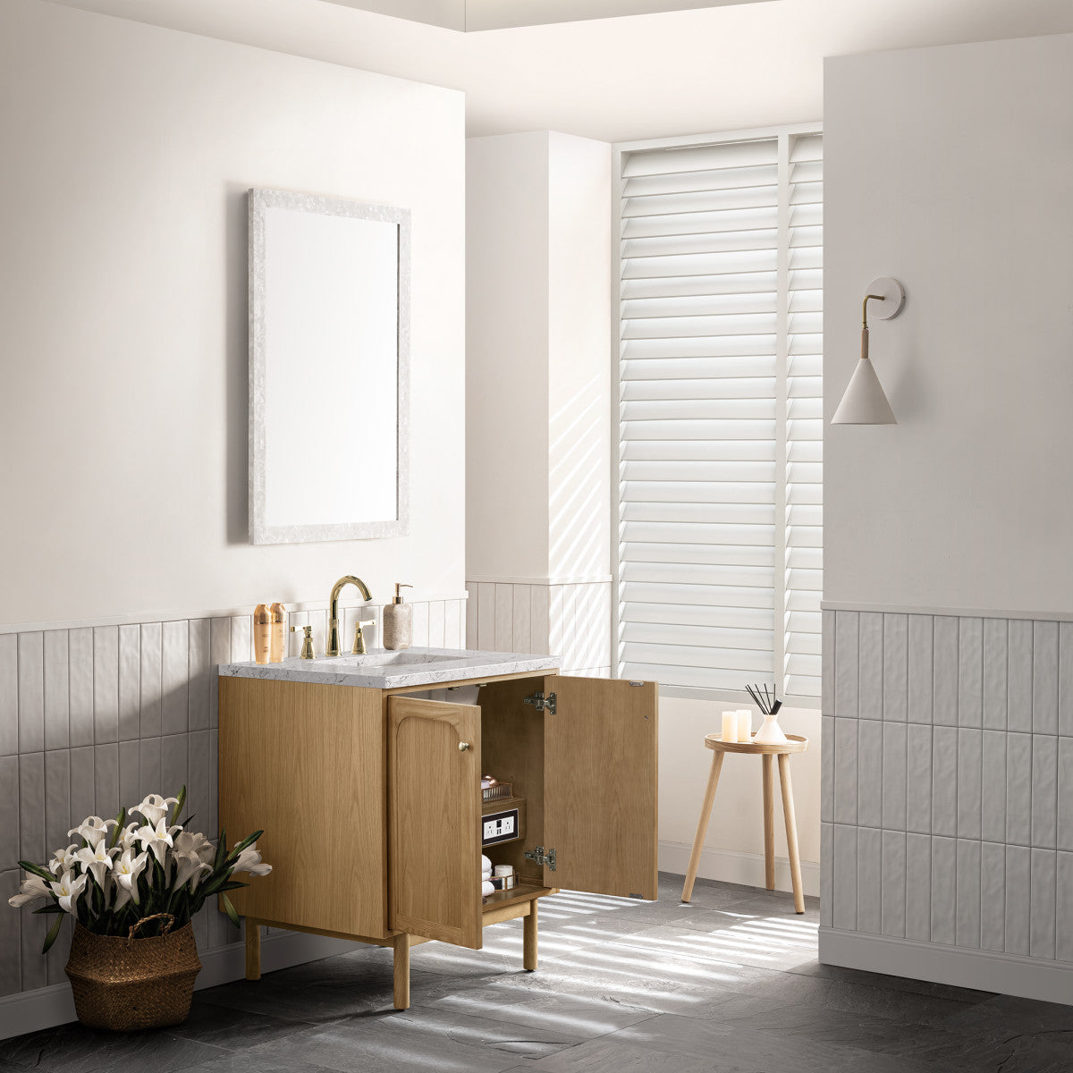 Laurent 30" Single Vanity Cabinet, Light Natural Oak