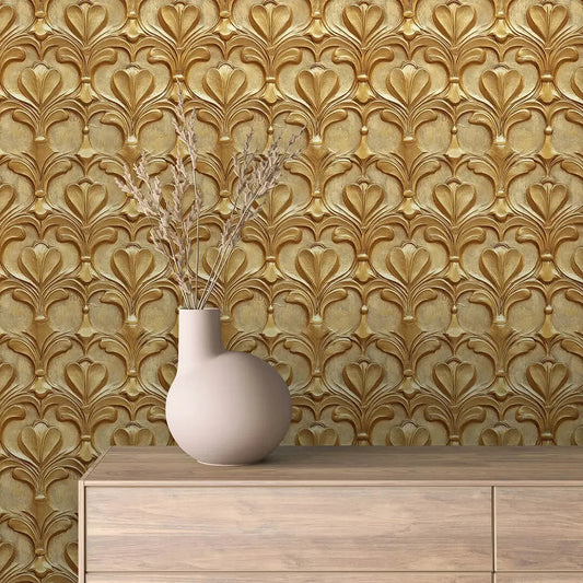 Regal Gilded Damask Flourish