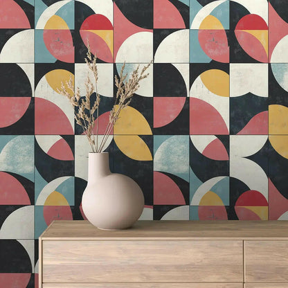 Retro Geometric Rhythm Wallpaper
