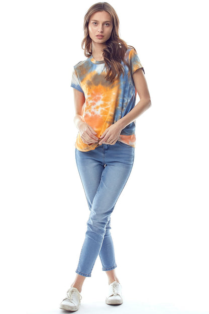 Tie-Dye Twist Front Short Sleeve Top | Apparel | Kitchen + Metal
