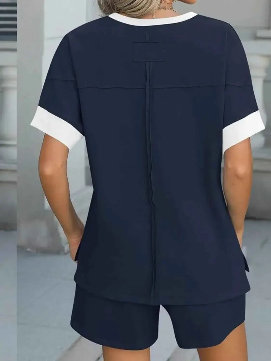 Round Neck Short Sleeve matching shorts and top set