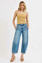 RISEN Full Size Mid Rise Plus Size Jeans - Barrel Roll Up Fit
