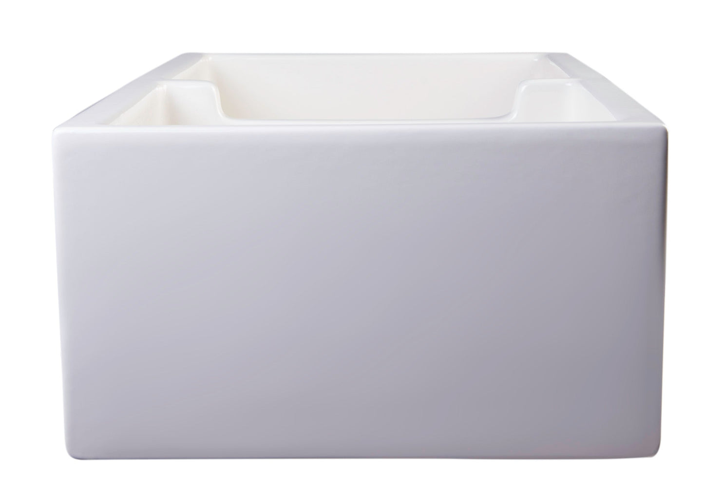 ALFI brand AB3918ARCH Arched Apron Thick Wall Fireclay Double Bowl Farm Sink