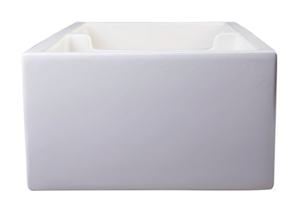ALFI brand AB3918ARCH Arched Apron Thick Wall Fireclay Double Bowl Farm Sink