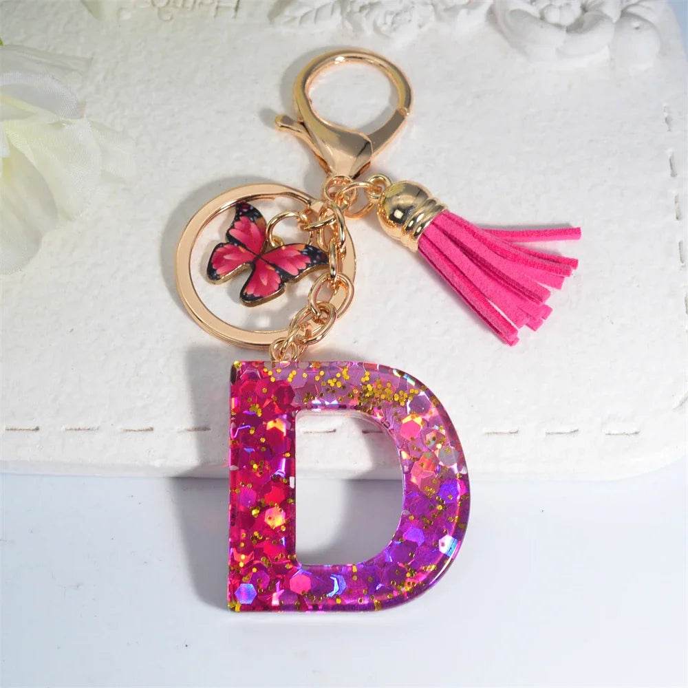Personalized Butterfly Tassel Keychain 💖