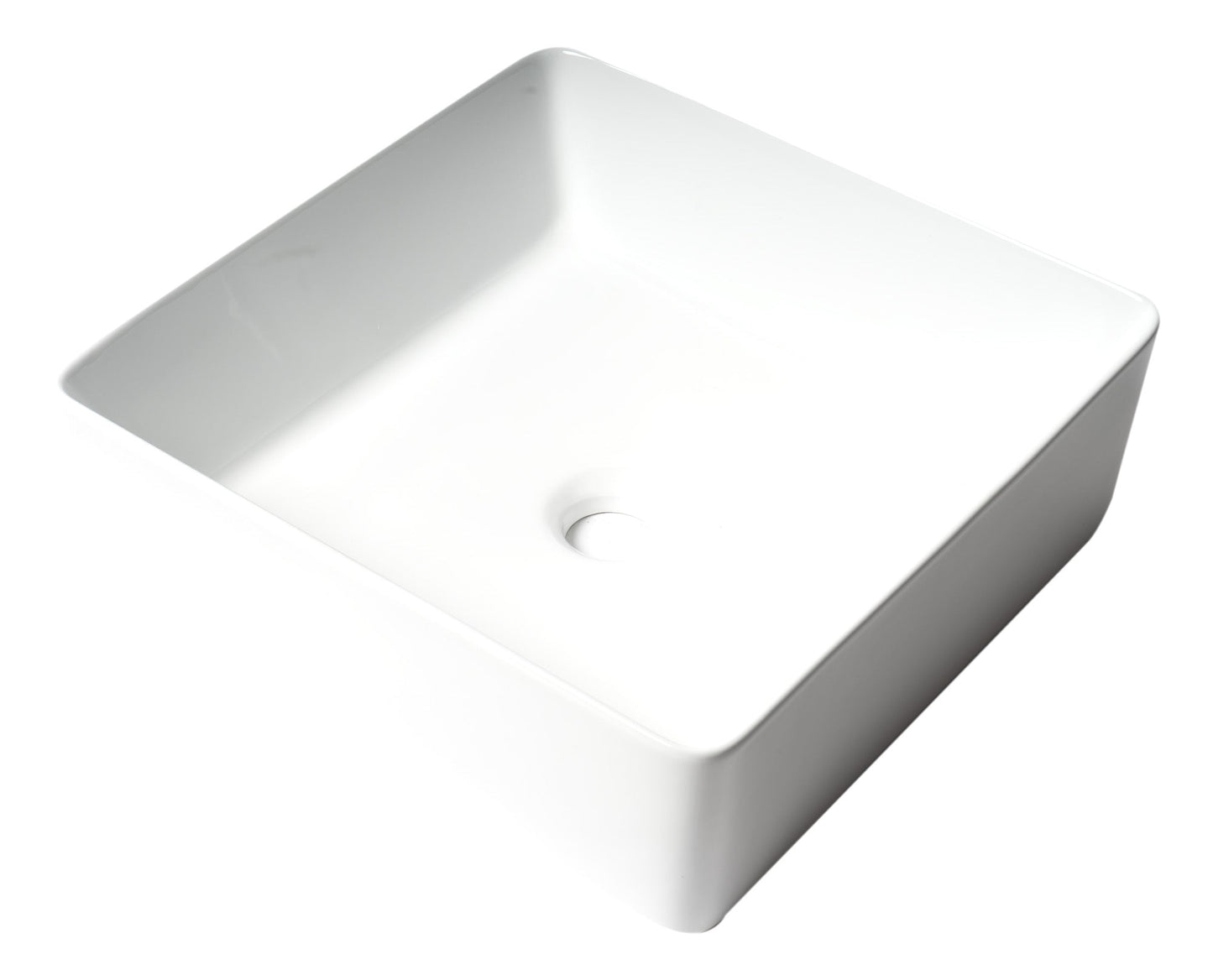 ALFI brand ABC903 16" Modern Square Above Mount Ceramic Sink