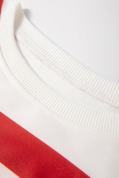 Light French Beige Striped Pullover and Joggers Set for Effortless Style