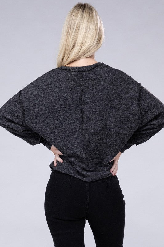 ZENANA Brushed Melange Hacci Oversized Sweater