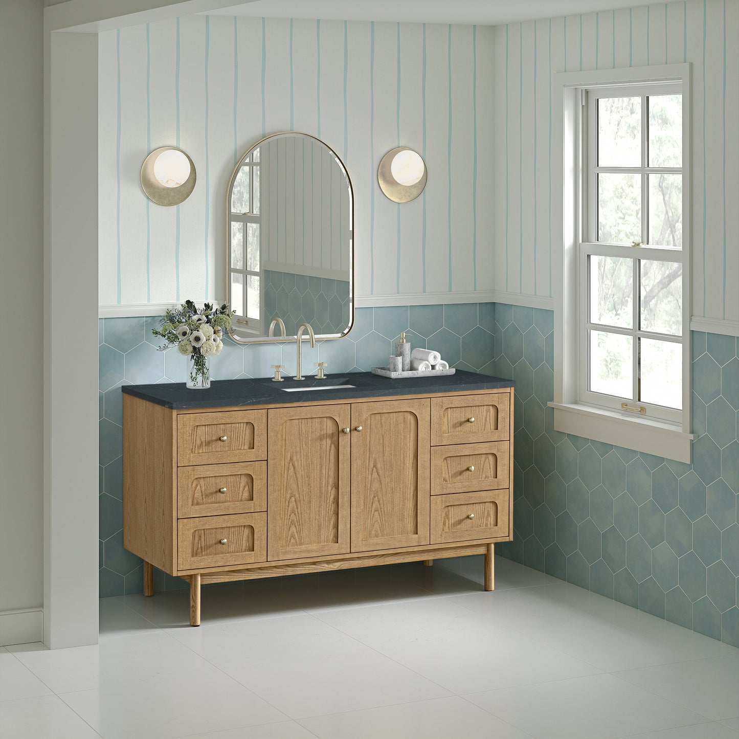 Laurent 60" Single Vanity, Light Natural Oak
