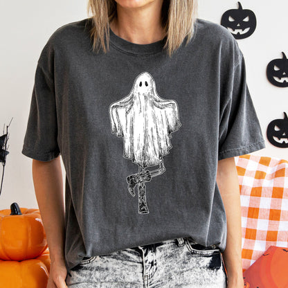 Ghost In Boots Retro Western Halloween Comfort Colors Tshirt