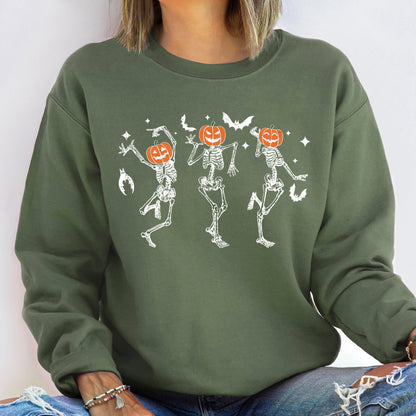 Dancing Pumpkin Heads Halloween Sweatshirt