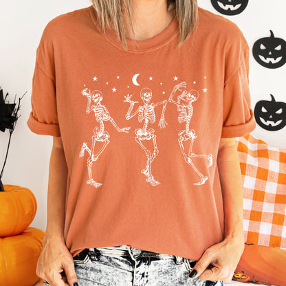 Dancing Skeletons At Night Retro Halloween Comfort Colors Tshirt