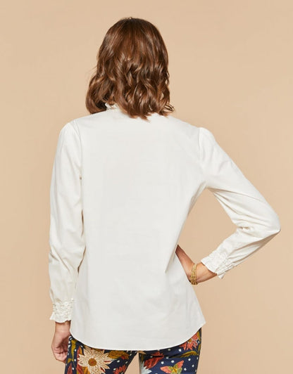 Daphne Ruffle Blouse - Pearl White