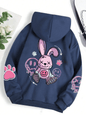 Hip Hop Oversized Printed Hoodie for Women Casual Fleece Sweatshirt