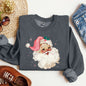 Retro Santa Sweatshirt, Vintage Classic Christmas, Pink Star