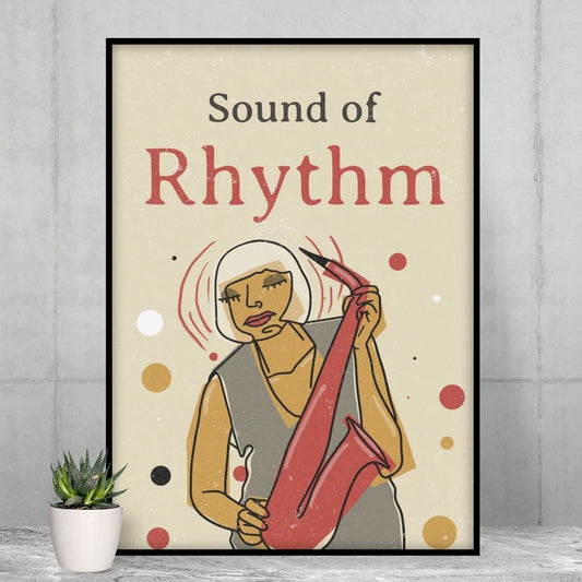 Sound of Rhythm Vintage Jazz Poster | Home Decor | Kitchen + Metal