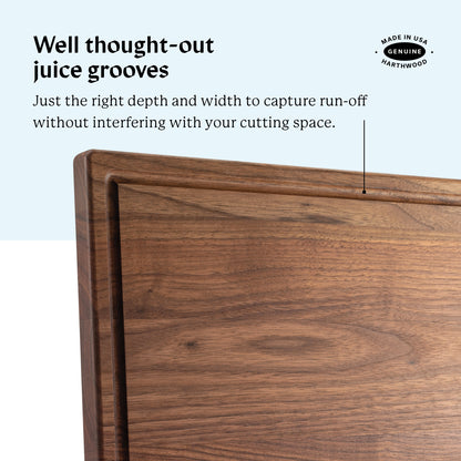 Härthwood Walnut Wood Cutting Board with Juice Groove (9"x13")